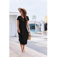 thumbnail image 5 of Ekouaer Long Nightgowns for Women Button Night Gowns Short Sleeve Sleepwear Full Length Sleep Shirts With Pockets, 5 of 6