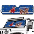 thumbnail image 2 of HUIACONG 250 Years Flag Flowers Windshield 250th Sunshade, Sun Visor for UV Rays & Heat Protection, for Wrangler, Compass, Gladiator & Renegade , Accessories 60x21 inches, 2 of 6