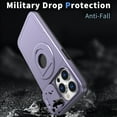 thumbnail image 4 of for iPhone 16 Pro Case, Frosted PC Compatible with MagSafe Built-in 360 Rotatable Invisible Kickstand Sliding Window Camera Cover Military Grade Protection Case for iPhone 16 Pro, Purple, 4 of 6