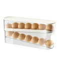 thumbnail image 1 of Cartón para Refrigerador Puerta Lateral Estante Almacenamiento Doble Capa Caja Almacenamiento Enrollable Plástico, 1 of 9