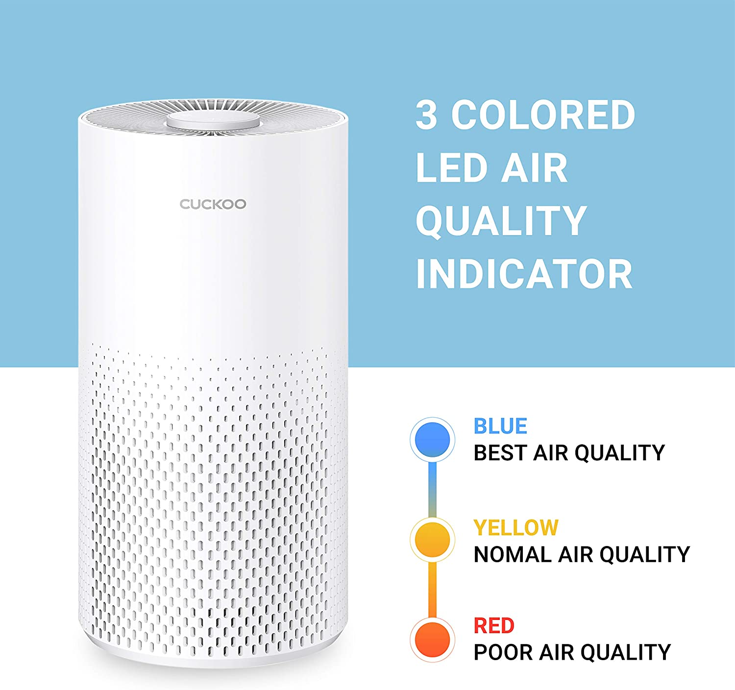 CUCKOO CAC-I0510FW Bundle, 3-Stage Air Purifier with Extra H13 True HEPA Filter, Removes Airborne Particles, For Small Rooms, White - image 5 of 11