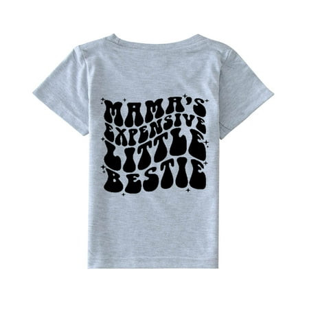 

Dpytoraw Toddler Kids Baby Girls Mama s Expensive Little Besties Short Sleeve Letter Print Shirt Mama s Mini Funny T Shirt Trendy Fashion Shirt Tee Tops Size 3-4 Years