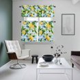 thumbnail image 5 of Summer Lemon Fruit Kitchen Curtains Valances and Tiers Set of 3 White Flowers Leaf Blue Stripes Tier Curtains and Valance with Rod Pocket for Small Windows, 27.5"x24", 5 of 9