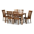 thumbnail image 2 of Baxton Studio Erion Modern and Contemporary Walnut Brown Finished Wood 7-Piece Dining Set, 2 of 7