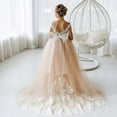 thumbnail image 1 of Cute Flower Girl Dresses for Wedding Big Bow Appliques Long Little Pageant Gowns Girls White Tulle First Communion GownsChild-3 Gao Jinjia LED, 1 of 2