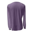 thumbnail image 5 of Women's Long Sleeve Shirts Trendy Solid Color Lace Patchwork Pullover Tunic Shirts Casual Crew Neck Relaxed Fit Tee Blouses, 5 of 5