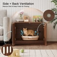 thumbnail image 6 of Wirrytor Wave Panel Cat Litter Box Enclosure, Modern Hidden Litter Box with Side Hooks, Multi-Use Cat Washroom Furniture for Living Room, Walnut, 6 of 13