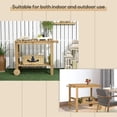 thumbnail image 5 of Resenkos Outdoor Bar Cart, Wood Rolling Home Bar & Serving Cart with 2 Shelves, Wine Bottle Holders for Garden, Dining Room, Natural, 5 of 11