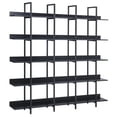 thumbnail image 6 of Euroco 5 Tier Bookcase with Open Shelves, Industrial Bookshelf with Metal Frame, 71" Bookshelf for Home Office, Black, 6 of 7