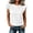 A-White, variant on Flutter Sleeve Tops for Women Crewneck Shirt Summer Shirt Plus Size Embroidery Eyelet Casual Clothes White L
