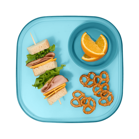 madesmart Dinner Plate, Durable BPA-Free Plastic, Lightweight & Reusable for Everyday Dining, Translucent Turquoise
