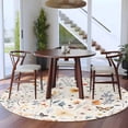 thumbnail image 4 of Spring Flower Round Area&nbsp;Rug 5ft Watercolor Floral Butterfly Leaf Plant Vintage Non-Slip&nbsp;Washable Circle Rugs Soft Felt Indoor Floor Mat for Bedroom Kitchen Living Room Bathroom, 4 of 9