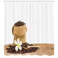 thumbnail image 3 of Ambesonne Coffee Shower Curtain, Spoon Flower and Burlap Sack, 69"Wx75"L, Almond Brown, 3 of 3