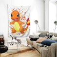 thumbnail image 2 of Tapiz de Charmander, gran pancarta para colgar en la pared, tapiz estético, póster artístico de fondo para dormitorio, sala de estar, dormitorio, decoración del hogar, 90 x 60 pulgadas, 2 of 8