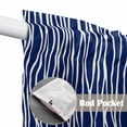 thumbnail image 4 of Vintage Wave Lines Swag Valances for Windows 2 Pack, Kitchen Window Curtains 36 Inch Length, Classic Minimalist Striped Navy Blue Privacy Swag Curtains for Living Room/Bathroom 36"x36", 4 of 8
