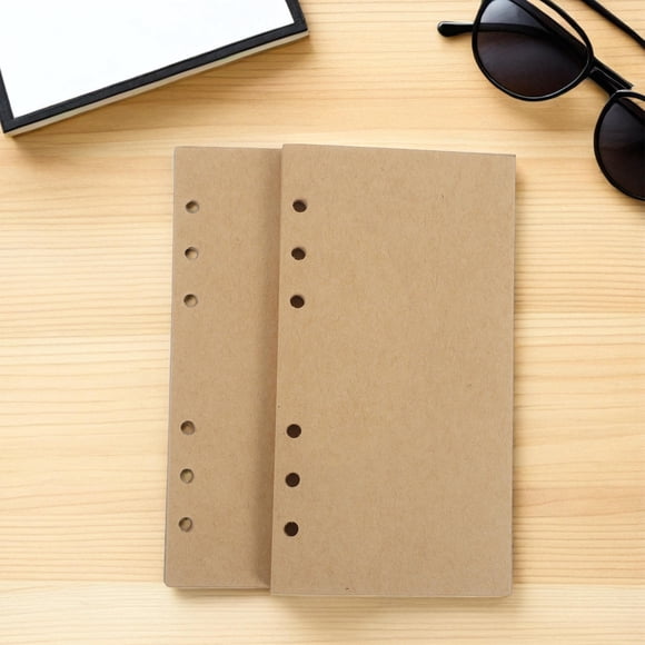 HAMPPLIES 160Pcs A6 Blank Kraft Paper Inserts Loose Leaf Refill Pages for Notebook Binder Planner Journal