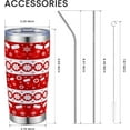 thumbnail image 4 of 20 oz Insulated Tumbler, Merry Christmas Tumbler with Lid and Straw, Holiday Spirit Snowflake Socks Coffee Mug Cup, Christmas Gift for Dad Mom Family Friends, 4 of 6