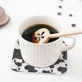 thumbnail image 5 of Lsque Black And White Sheeps Pattern 4" Drink Coasters Set of 4, PVC Leather Absorbent Coasters, Table Coaster Set Decorative Coffee Cup Coasters Housewarming Gift -Square, 5 of 6