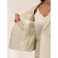 thumbnail image 5 of MODA NOVA Juniors 2 Pieces Casual Suit Tweed Trim Blazer Jacket and Skirt Set S Khaki, 5 of 5
