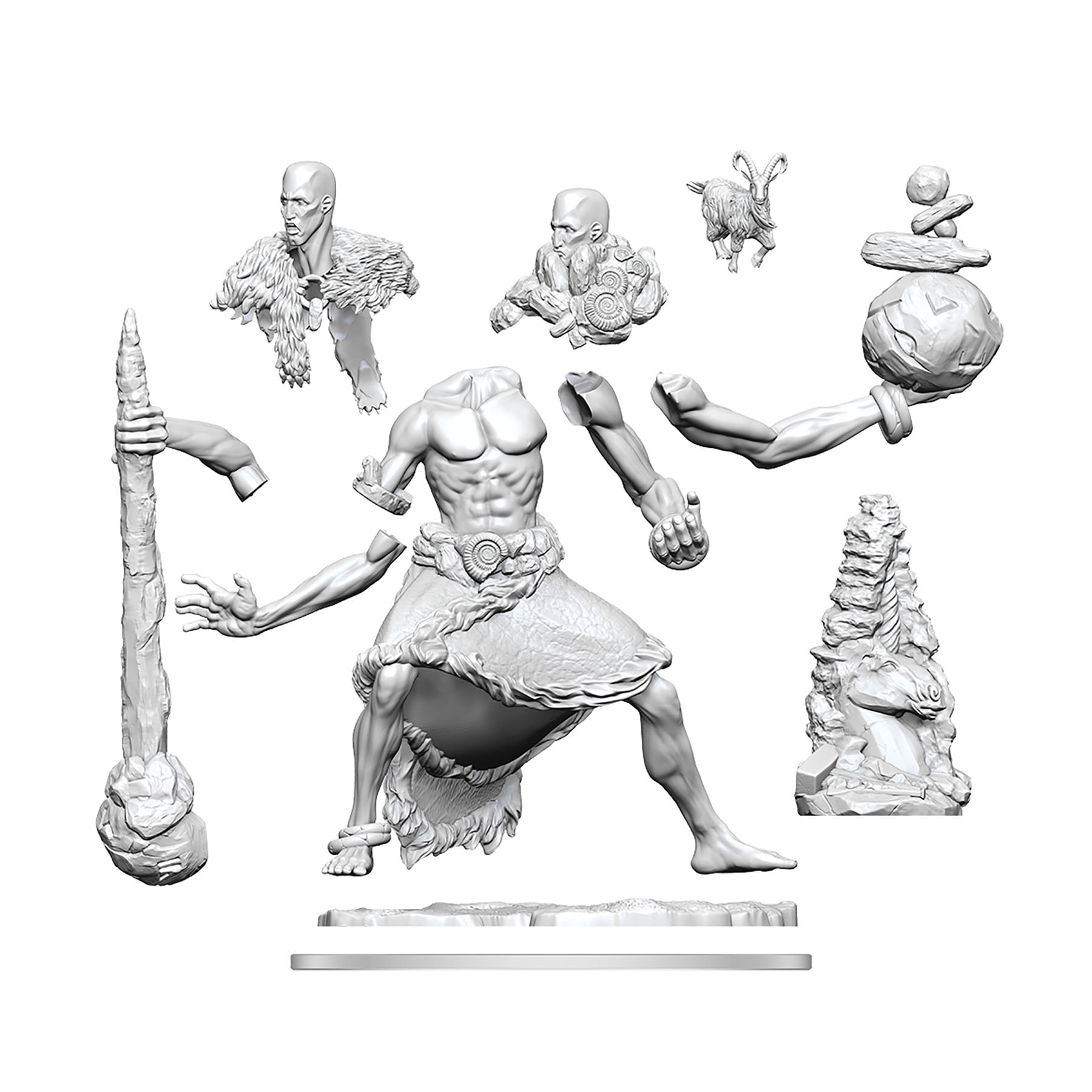 D&D Frameworks: Stone Giant Miniature - Unpainted Unassembled Customizable Miniature. Dungeons & Dragons