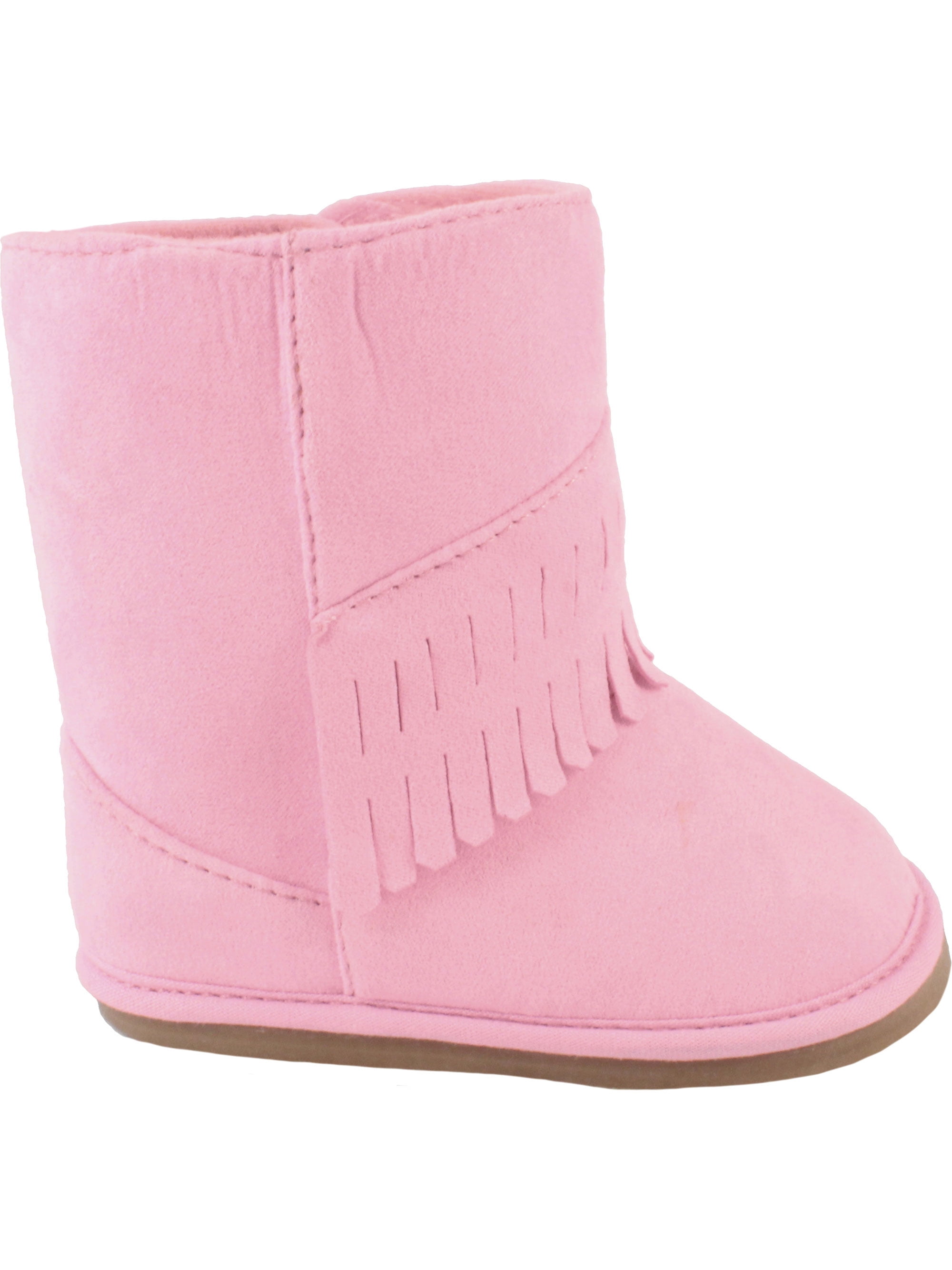 girls pink fringe boots