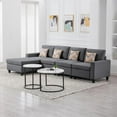 thumbnail image 4 of Pemberly Row Gray Fabric Reversible Sectional Sofa Chaise Interchangeable Legs, 4 of 7