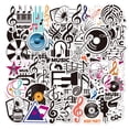 thumbnail image 2 of Oferta por tiempo limitado!50 pegatinas de notas para ordenadores portátiles, vasos de agua, pianos, guitarras, decoraciones de equipaje, pegatinas musicales, 2 of 7