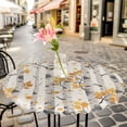 thumbnail image 6 of Yellow Botanical Round Tablecloth for 55-60 Inch Tables,Fitted Table Cover with Elastic Edge,Watercolor Tree Black Modern Retro Waterproof Outdoor Table Cloth Protector for Patio Garden Dinner Picnic, 6 of 9