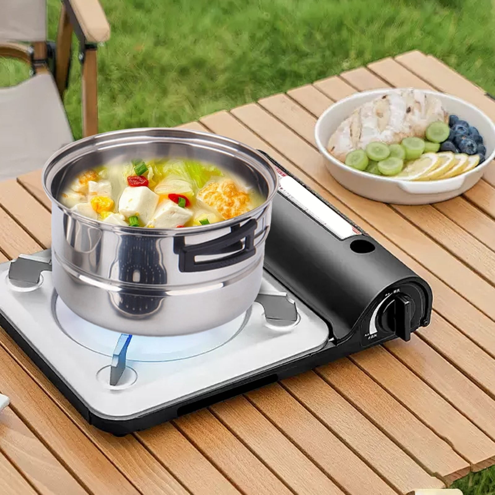 witspace 3pcs/set Stainless Steel Cookware Set Flat Bottom Frying Pan Soup Pot Milk Pot Kit Induction Cooker Cooking Pan for Home Kitchen, Dishwasher and Oven Safe
