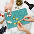 thumbnail image 4 of Turquoise and White Cutting Board, Raindrops in Doodle Style Cloudy Wet Weather Day Inspirations, Decorative Tempered Glass Cutting and Serving Board, Small Size, Turquoise and White, by Ambesonne, 4 of 5