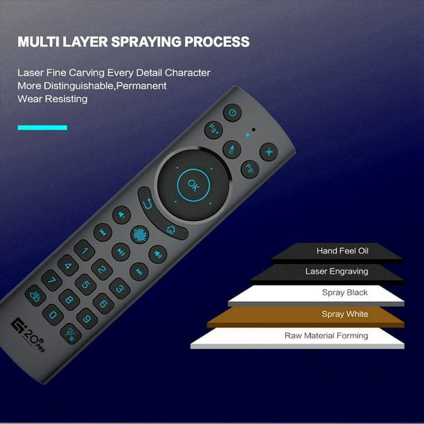 2X G20S PRO BT5.0 2.4G InaláMbrico Smart Voice Air Mouse Giroscopio IR Aprendizaje Control Remoto Retroiluminado para Android TV BOX