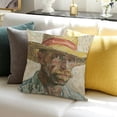 thumbnail image 3 of BANET Van Gogh Painting Self Portrait with Straw Hat Decorative Square Throw Pillow Case Cushion Cover for Sofa Bedroom Car Double-Sided Design 24x24in, 3 of 5
