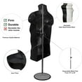 thumbnail image 6 of DisplayTown 2 Pack Black Male Mannequins Hollow Back Body Torso w/ Metal Stands with Metal Pole & Hanging Hook for Tshirt Display, S-M Sizes, 6 of 7