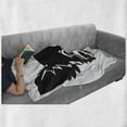 thumbnail image 6 of Chihuahua Soft Flannel Fleece Throw Blanket, Monochrome Illustration of Like Puppy Head in Cartoon Simplicity, Cozy Plush for Indoor and Outdoor Use, 50" x 60", Black and White, by Ambesonne, 6 of 6