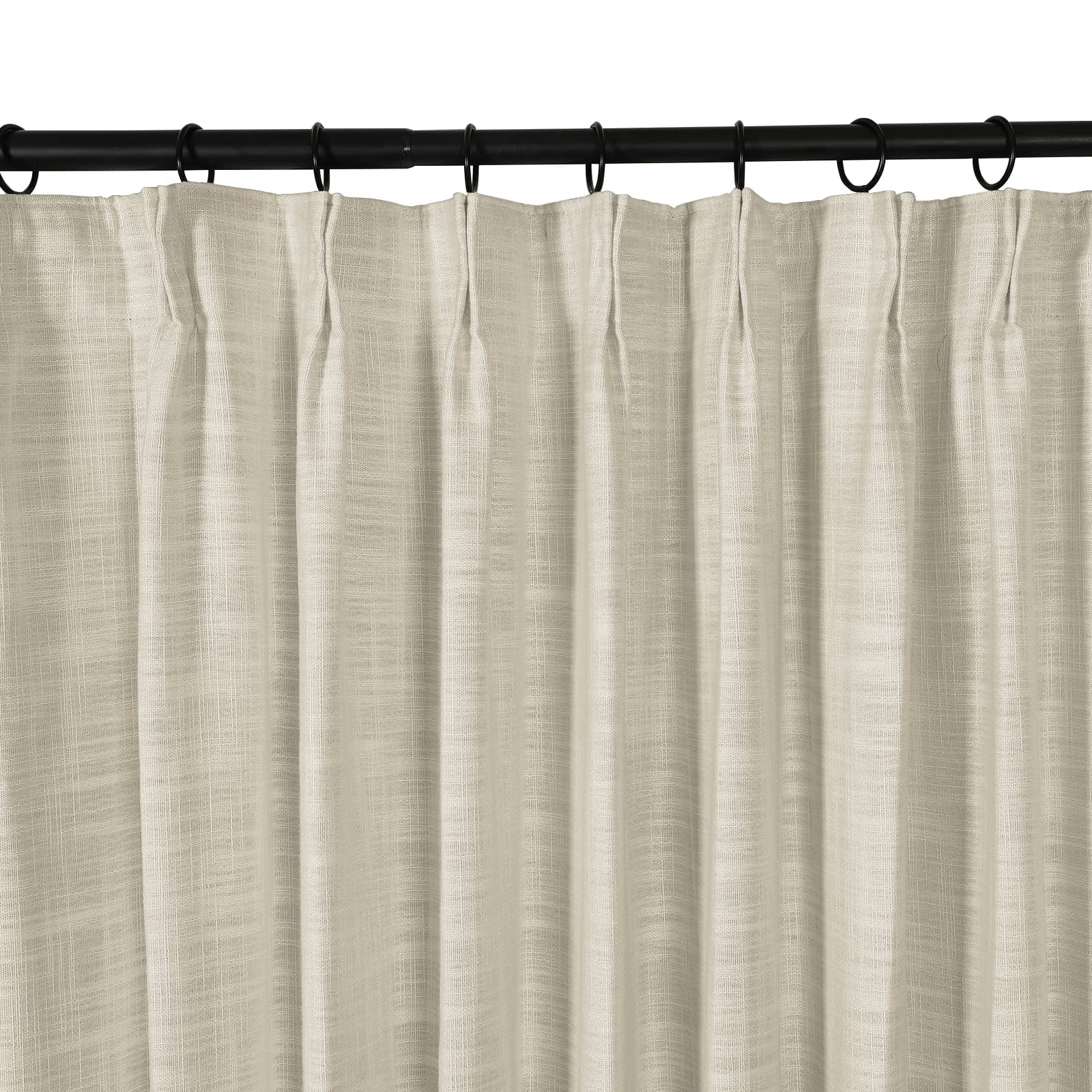Linen Textured Pinch Pleat Curtain for Living Room, Room Darkening Window Curtain Panel for Bedroom, Privacy Drape with Double Layer (72 x 84 Inches, 1 Panel, Sand Beige) outdoor curtains