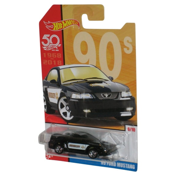 Hot Wheels 50th Anniversary (2017) Black '99 Ford Mustang 90s Car 6/10