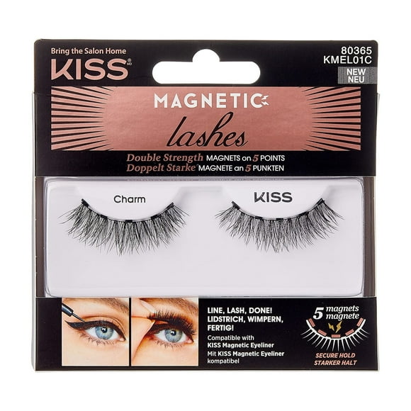 Pestañas postizas magnéticas KISS 'Charm' de 12 mm con delineador magnético