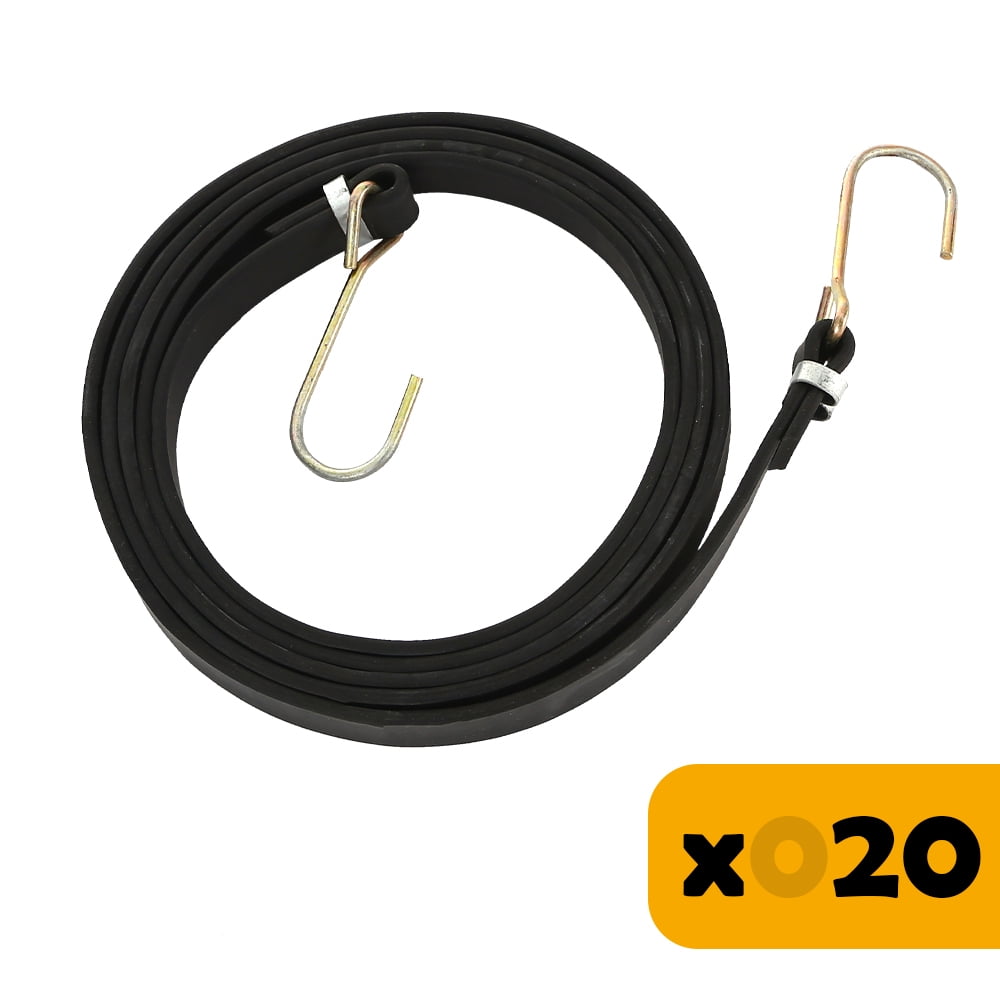 FactorDuty 20 PCS Heavy Duty 40" Flat Bungee Cords with S Hooks Tarp