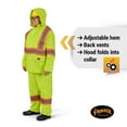 thumbnail image 5 of Pioneer Hi Vis Waterproof Lightweight Rainsuit - Work Safety Hooded Jacket & Bib Pants - Adjustable Hem Length - Hi Vis Yellow/Green, 5 of 9