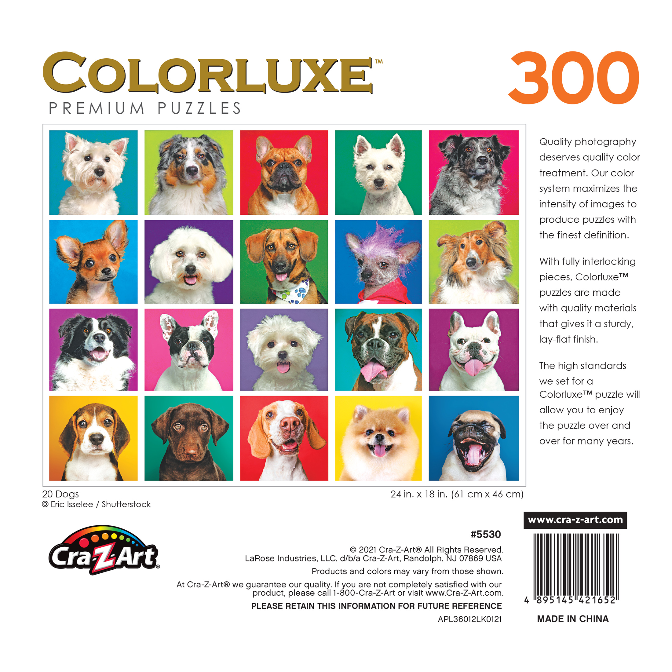 RoseArt Colorluxe 300 Piece Twenty Dogs Jigsaw Puzzle