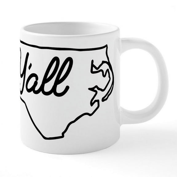 CafePress - North Carolina Y'all - 20 Oz White Ceramic Mega Mug