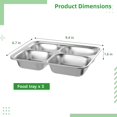 thumbnail image 2 of 3 Pack Stainless Steel Snack Containers - 4 Compartments Bento Snack Boxes, Reusable Meal Prep Lunch Containers, Divided Food Fruits Storage Container for School Home Travel, 2 of 5