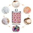 thumbnail image 6 of Yayeee 2 Pack Qtip Holder Bathroom Cotton Swab Canister with Lid Clear Dispenser Set, Light Pink Doughnuts, 6 of 6