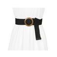 thumbnail image 4 of INSPIRE CHIC Womens Woven Wide Stretch Belts, Straw Rattan Round Buckle Elastic Belts Waistband for Dress 60-85cm/23.62-33.46" Black, 4 of 4