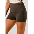 thumbnail image 6 of Pillowy Soft Fold Over Waist Shorts - Chocolate Brown, 6 of 8