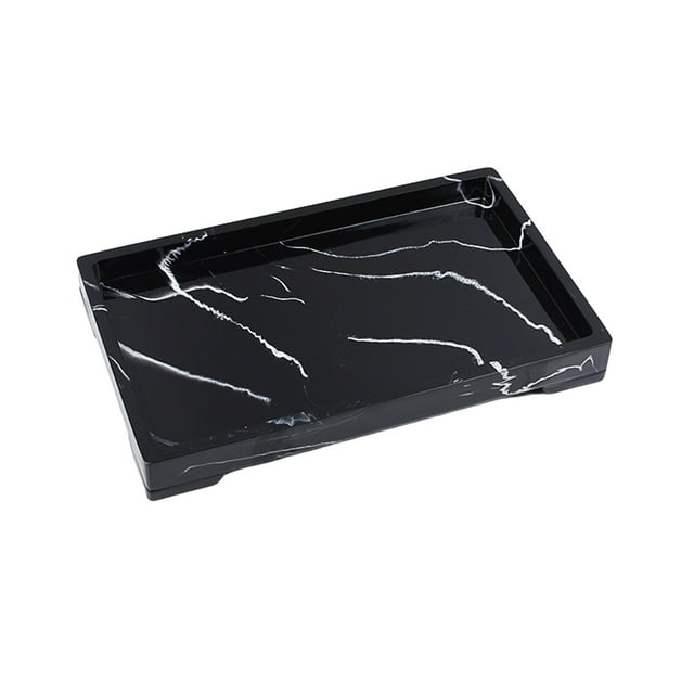 Bandeja de almacenamiento de baño Bandeja de tocador decorativa para , bandeja de almacenamiento de organizador de cosméticos de resina para decoración de adornos Magideal Bandeja de almacenamiento de baño