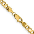 thumbnail image 3 of Auriga Fine Jewelry 14K Yellow Gold 4.7mm Lightweight Flat Cuban Chain Bracelet 7 inch for Women, 3 of 6