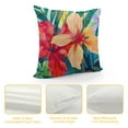 thumbnail image 4 of Shiartex Hibiscus Flower Throw Pillow Covers , Square  Plush Hawaiian Pillow Covers, Tropical Outdoor Pillows Covers, Hawaii Decor for Bedroom, Sofa, Living Room White, 4 of 5