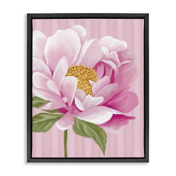 Stupell Industries Cottage Pink Carnation Bloom Black Floating Frame Canvas Art, 17 x 21, by Cat Thurman Designs