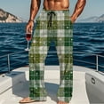 thumbnail image 6 of Plaid Pajama Pants for Men with Pockets Christmas Pajamas Elastic Waist Lounge Sleep Pj Bottoms Straight Fit, S Green #H, 6 of 7
